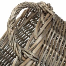 Red Hamper Wicker Round Straight-Sided Log Storage Basket in Brown - thumbnail 3