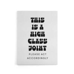 "Artery8 High Class Joint Act Accordingly Funny Cheeky Canvas Wall Art Print in White - Size: W12"" x H16""" - thumbnail 1