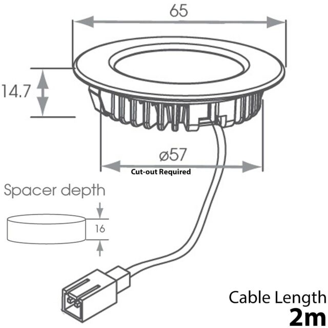 Loops 2x BRUSHED NICKEL Round Surface or Flush Under Cabinet Kitchen Light & Driver Kit - Natural White LED in Metallics - image 1