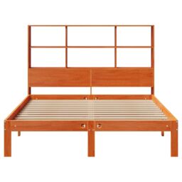 Berkfield Home Bookcase Bed without Mattress Wax Brown 135x190 cm Doouble Solid Wood Pine - thumbnail 4