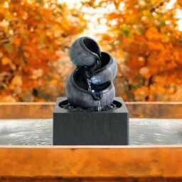 Minster Table-Top Water Fountain - L18 x W18 x H24 cm - Grey - Size: 1 Pack - thumbnail 2