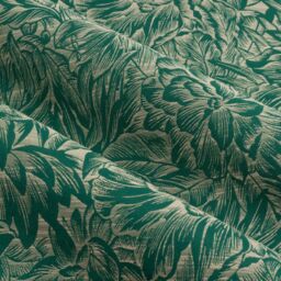 Wylder Nature Grantley Floral Jacquard Pencil Pleat Curtain Pair in Emerald - Size: 168 cm width x 229 cm drop - thumbnail 4