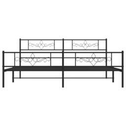 Berkfield Home Metal Bed Frame with Headboard & Footboard Black Super King Size - thumbnail 4