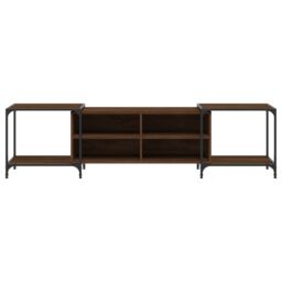 Berkfield Home TV Cabinet Brown Oak 203x37x50 cm Engineered Wood - Size: 203 x 37 x 50 cm - thumbnail 4