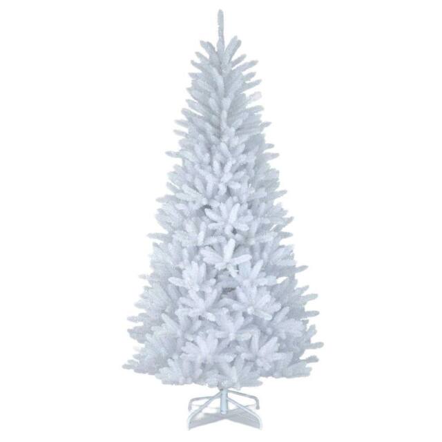 House of Home 5ft Artificial Christmas Tree with Sturdy Metal Stand - White - Size: 150 cm x 70 cm - image 1