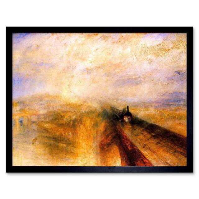 "Artery8 J. M. W. Turner Rain Steam Speed Great Western Railway Framed Art in Orange - Size: W12"" x H16""" - image 1