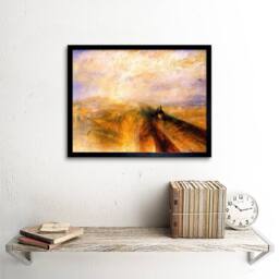 "Artery8 J. M. W. Turner Rain Steam Speed Great Western Railway Framed Art in Orange - Size: W12"" x H16""" - thumbnail 2