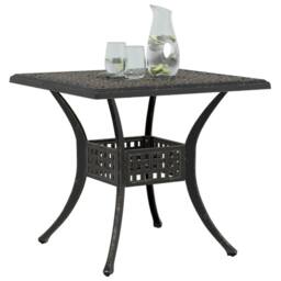 Berkfield Home Garden Table Bronze 80x80x75 cm Cast Aluminium in Brown - Size: 80 x 80 x 75 cm - thumbnail 4