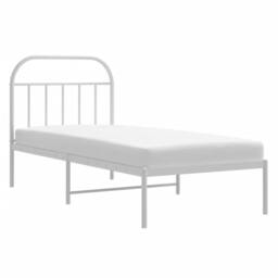 Berkfield Home Metal Bed Frame with Headboard White 90x190 cm Single - thumbnail 5