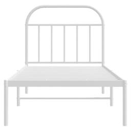 Berkfield Home Metal Bed Frame with Headboard White 90x190 cm Single - thumbnail 6