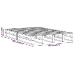 Berkfield Home Bed Frame without Mattress 120x200 cm Solid Wood Pine in Light Tan - Size: Small Double - thumbnail 9