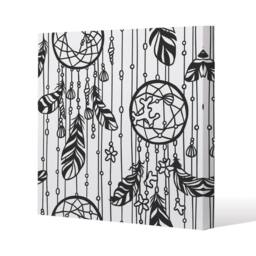 Benjamin Tate Design Black contour (Canvas Print) / 101 x 101 x 4cm in Natural - Size: 101 x 101 x 4 cm - thumbnail 1