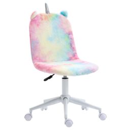 VINSETTO Fluffy Unicorn Office Chair with Swivel Wheel, Cute Desk Chair - thumbnail 2