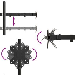 Berkfield Home Monitor Mount Black Steel VESA 75/100 mm - thumbnail 8