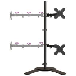 Berkfield Home Monitor Mount Black Steel VESA 75/100 mm - thumbnail 7