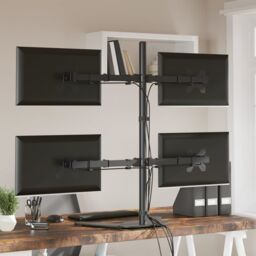 Berkfield Home Monitor Mount Black Steel VESA 75/100 mm - thumbnail 3