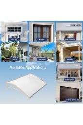 "Living and Home Window & Door Awning Canopy - UV & Weather Resistant 106""x39"" Polycarbonate Cover w/ Aluminium Brackets for Porch, Patio, Deck, White" - thumbnail 7