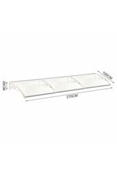 "Living and Home Window & Door Awning Canopy - UV & Weather Resistant 106""x39"" Polycarbonate Cover w/ Aluminium Brackets for Porch, Patio, Deck, White" - thumbnail 6