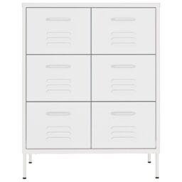 Berkfield Home Drawer Cabinet White 80x35x101.5 cm Steel - thumbnail 3