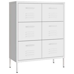 Berkfield Home Drawer Cabinet White 80x35x101.5 cm Steel - thumbnail 2