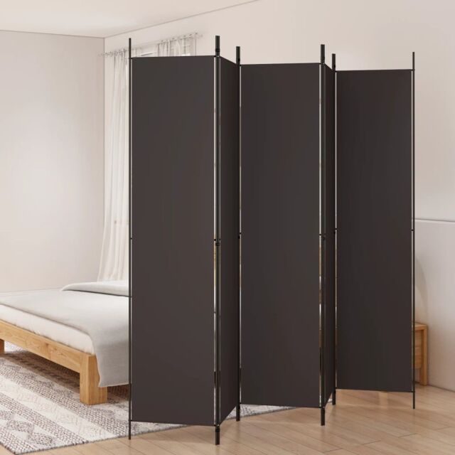 Berkfield Home 5-Panel Room Divider Brown 250x220 cm Fabric - image 1