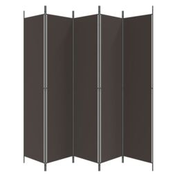 Berkfield Home 5-Panel Room Divider Brown 250x220 cm Fabric - thumbnail 4