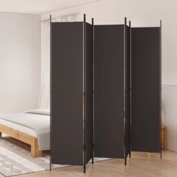 Berkfield Home 5-Panel Room Divider Brown 250x220 cm Fabric