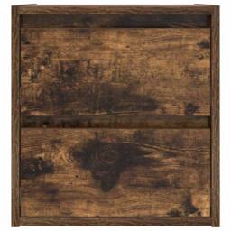 Berkfield Home Durable Wall-mounted Bedside Cabinet Smoked Oak 38x34x40 cm in Brown - Size: 38 x 34 x 40 cm - thumbnail 6