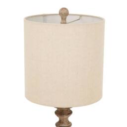 Hill Interiors Pallido Candlestick Linen Table Lamp in Brown - thumbnail 2