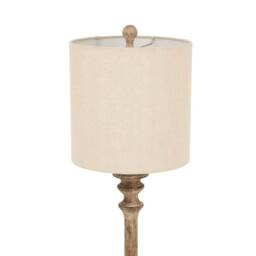 Hill Interiors Pallido Candlestick Linen Table Lamp in Brown - thumbnail 3