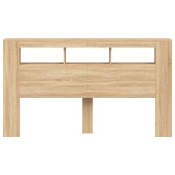 Berkfield Home LED Headboard Sonoma Oak 180x18.5x103.5 cm Engineered Wood in Brown - thumbnail 6