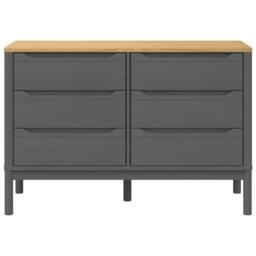 Berkfield Home Chest of Drawers FLORO Grey Solid Wood Pine - thumbnail 5