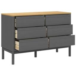 Berkfield Home Chest of Drawers FLORO Grey Solid Wood Pine - thumbnail 8