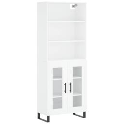 Berkfield Home Highboard White 69.5x34x180 cm Engineered Wood - thumbnail 1