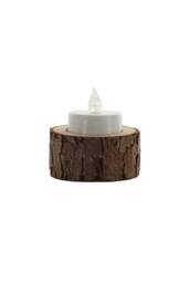KDMD Wooden LED Tealight Holder 2 Pack in Brown - thumbnail 3