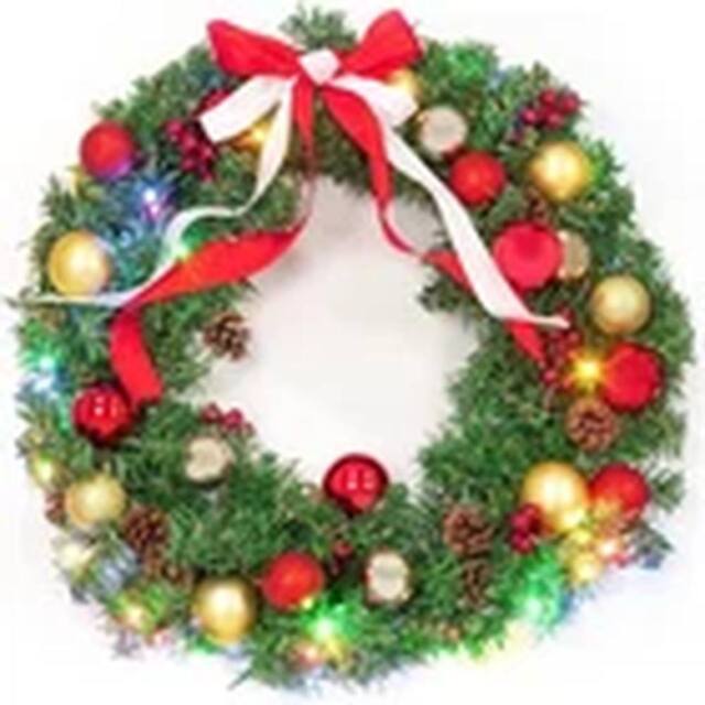 Kelvenix Christmas Wreath For Front Door Garland Christmas Decor Outdoor in Green - image 1