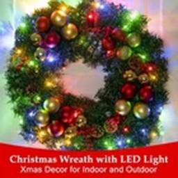 Kelvenix Christmas Wreath For Front Door Garland Christmas Decor Outdoor in Green - thumbnail 2