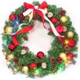 Kelvenix Christmas Wreath For Front Door Garland Christmas Decor Outdoor in Green - thumbnail 1