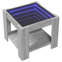 Berkfield Home Coffee Table with LED Grey Sonoma 53x53x45 cm Engineered Wood - Size: 53 x 53 x 45 cm - thumbnail 3
