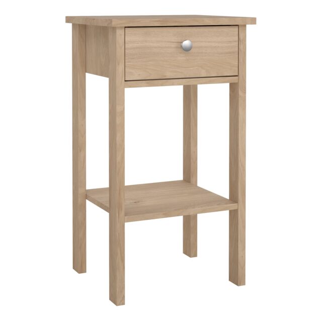 Furniture To Go Madrid Bedside Table with 1 Drawers in Jackson Hickory Oak in Light Oak