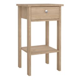 Furniture To Go Madrid Bedside Table with 1 Drawers in Jackson Hickory Oak in Light Oak - thumbnail 1