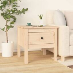 Berkfield Home Side Table 50x50x49 cm Solid Wood Pine in Light Tan - Size: 50 x 50 x 49 cm