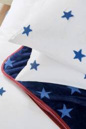 Helena Springfield 'Tufted Star Colbat Blue' Duvet Cover Set in White - Size: Single - thumbnail 5