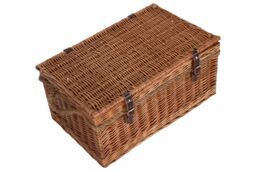 Red Hamper Wicker 60cm Double Steamed Rope Handled Trunk in Brown - thumbnail 2