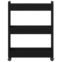 Berkfield Home Rolling Cabinet Black Oak 60x22x79 cm Engineered Wood - Size: 60 x 22 x 79 cm - thumbnail 6