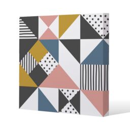 Benjamin Tate Design Coloured Geometric Pattern (Canvas Print) / 90 x 90 x 4cm in Natural - Size: 90 x 90 x 4 cm - thumbnail 1