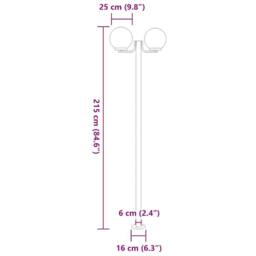 Berkfield Home Outdoor Floor Lamps 3pcs Silver 215 cm Stainless Steel - thumbnail 7