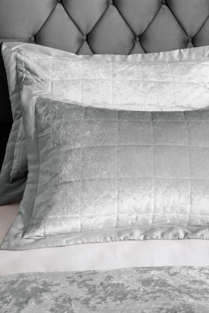 Catherine Lansfield 'Crushed Velvet' Pillowsham Pair in Silver - image 1