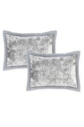 Catherine Lansfield 'Crushed Velvet' Pillowsham Pair in Silver - thumbnail 4