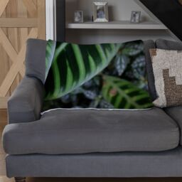 Benjamin Tate Design yellow structure in exotic jungle setting Designer Blanket in Natural - Size: 120 cm x 150 cm - thumbnail 2